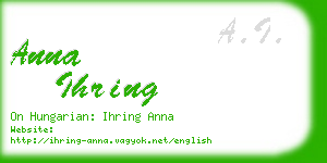 anna ihring business card